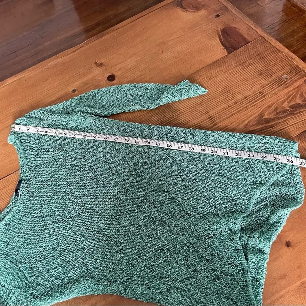 Y2K Open Knit Sweater Green Pastel with Black Size XS The Limited